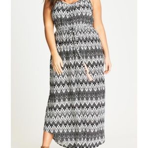 Mono Print Maxi Dress
